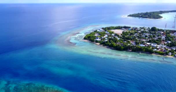 Observando Vista Isla Desde Dron Viaje Bora Bora Polinesia Francesa — Vídeos de Stock