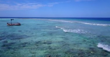 Sakin deniz manzarası. Barbados, Karayipler 'e tropik gezi.  
