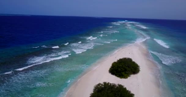 Luchtfoto Eiland Indische Oceaan Malediven Genieten Van Zomervakantie — Stockvideo