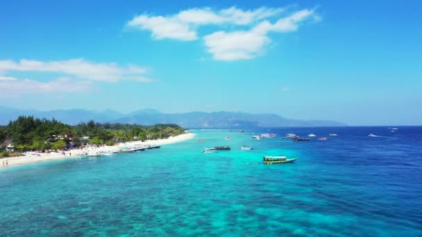 Mirando Isla Tropical Desde Arriba Paisajes Naturales Bali Indonesia — Vídeos de Stock
