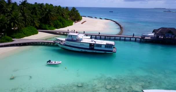 Área Praia Ensolarada Durante Dia Cena Tropical Verão Nas Maldivas — Vídeo de Stock