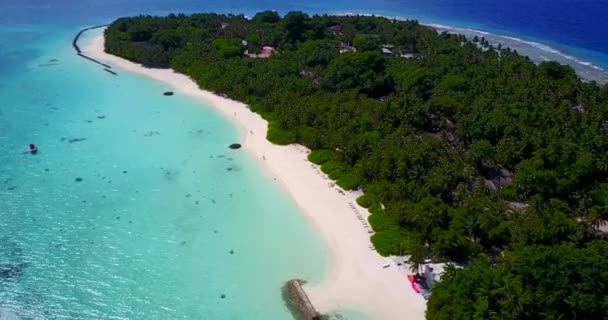 Zelený Ostrov Tyrkysově Mělkou Vodou Kolem Výhled Drony Výlet Barbados — Stock video