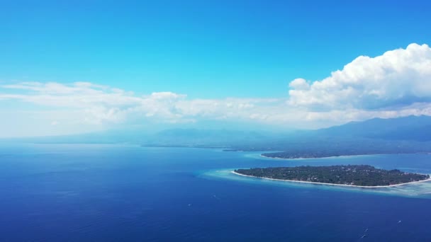 Mirando Isla Mar Azul Vista Aérea Exótica Escena Natural Bali — Vídeos de Stock