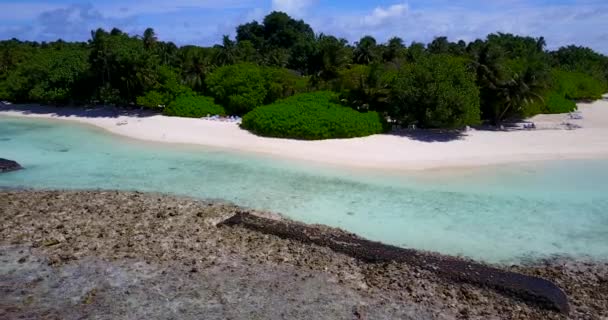 Rocky Shore Defending Tropical Island Scenery Jamaica Caribbean — Stock Video