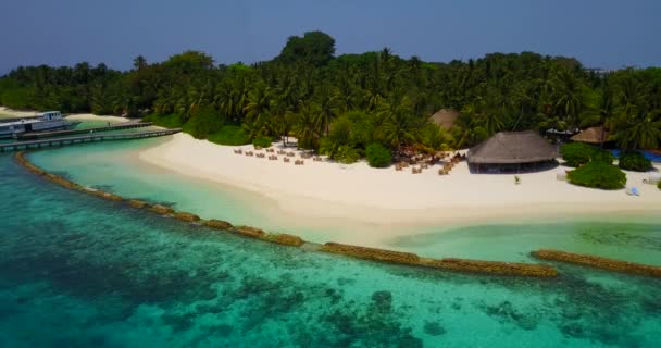 Buhnen Rund Die Insel Tropischer Urlaub Auf Den Bahamas Karibik — Stockvideo