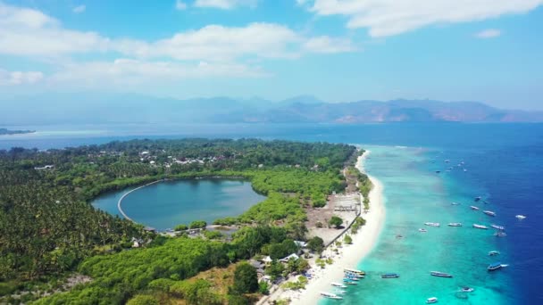 Voler Dessus Île Journée Paysages Été République Dominicaine Caraïbes — Video