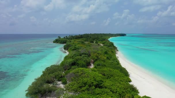 Turkuaz Denizde Yemyeşil Bir Ada Jamaika Karayipler Doğa Sahnesi — Stok video