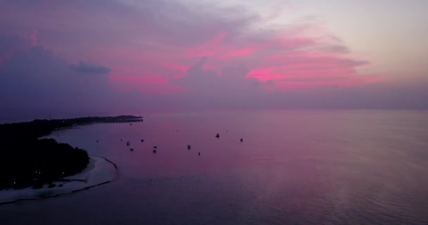 Pôr Sol Rosa Dramático Beira Mar Cena Natural Koh Samui — Vídeo de Stock