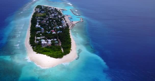 Yaz Tatili Adasının Insansız Hava Aracı Görüntüsü Fiji Okyanusya Tropikal — Stok video