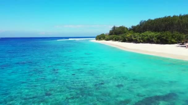Turkoois Kustlijn Van Heldere Zee Genieten Van Zomervakantie Bali Indonesië — Stockvideo