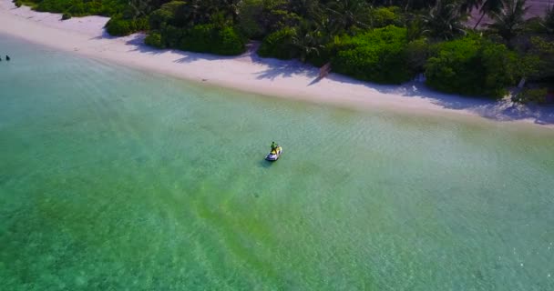 Maldív Szigetek Fehér Homokos Strand Trópusi Szigetek Drón Légi Repülés — Stock videók