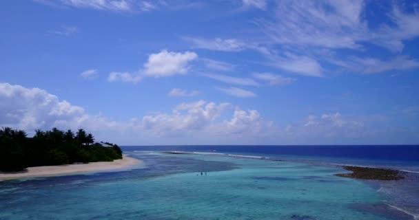 Vacances Été Aux Maldives Paysage Tropical Vibrant Avec Île Verte — Video