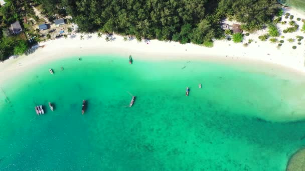 Barcos Costa Isla Relajación Verano Tailandia Asia — Vídeo de stock