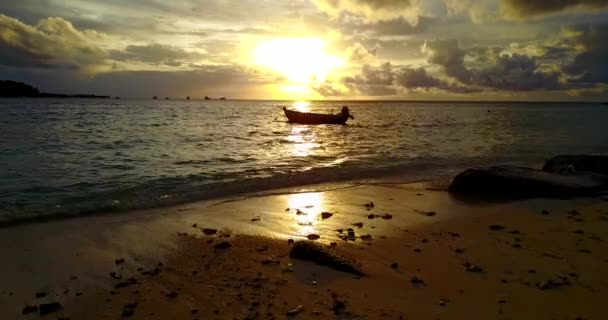 Scenario Del Tramonto Sul Mare Natura Tropicale Della Malesia Dell — Video Stock