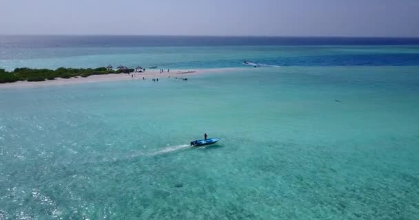 Patrząc Gładkie Błękitne Morze Egzotyczna Podróż Barbados Karaiby — Wideo stockowe