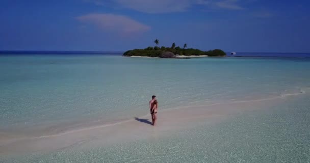 Pareja Romántica Playa Tropical — Vídeo de stock