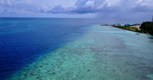 Zonnig Uitzicht Zee Tropische Reis Naar Barbados Caribisch Gebied — Stockvideo