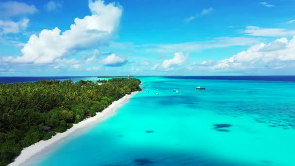 Malownicze Tło Tętniącego Życiem Błękitnego Morza Tropikalny Raj Barbadosu Karaiby — Wideo stockowe
