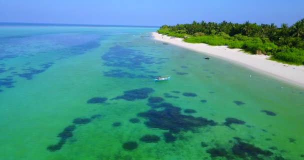Mavi Denizde Hareket Eden Bir Tekne Dominik Cumhuriyeti Doğası Karayipler — Stok video