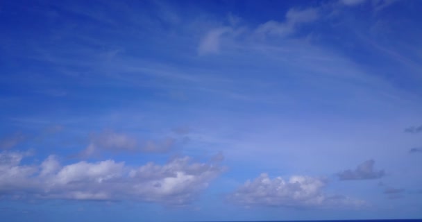 Looking Blue Sky Smudged Clouds Summertime Scenery Maldives — Stock Video