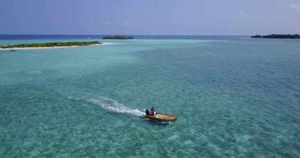 Viajando Por Mar Durante Día Naturaleza Exótica República Dominicana Caribe — Vídeos de Stock