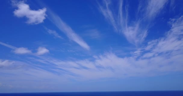 Przylądek Morski Błękitnym Czystym Tle Nieba Egzotyczna Podróż Fidżi Oceanii — Wideo stockowe