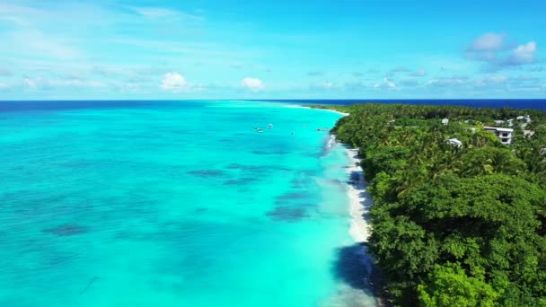 Türkisfarbene Insel Rande Des Meeres Urlaub Auf Den Malediven Südasien — Stockvideo