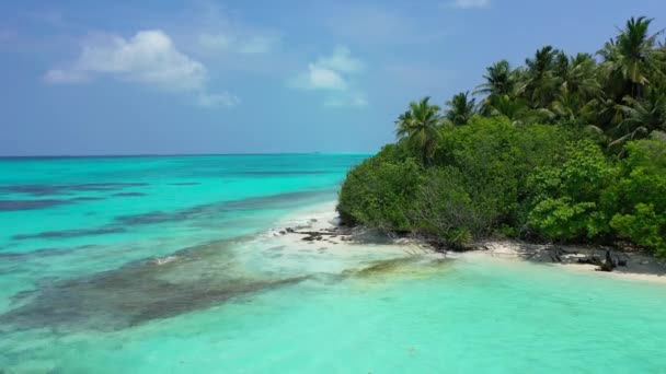 Tropisch Grüne Insel Rande Des Lebhaften Türkisfarbenen Meeres Erstaunliche Natur — Stockvideo
