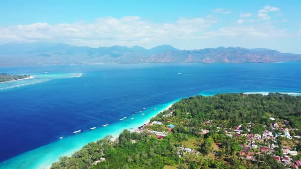 Summer Resort Viewed Drone Journey Gili Trawangan Thailand — Stock Video