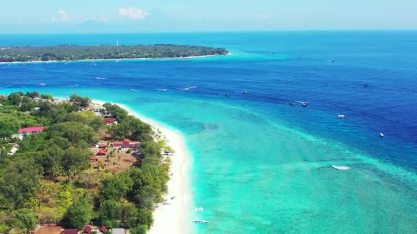 Capa Mar Vista Drone Cena Tropical Verão República Dominicana Caribe — Vídeo de Stock