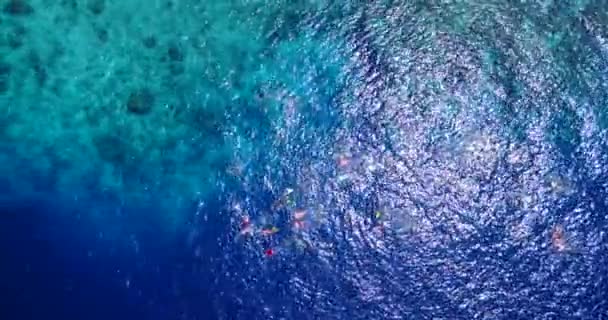 Touristen Schwimmen Blauen Meer Exotische Sommerreise Nach Bali Indonesien — Stockvideo