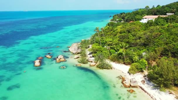 Costa Rocosa Mar Vibrante Paraíso Veraniego República Dominicana Caribe — Vídeo de stock