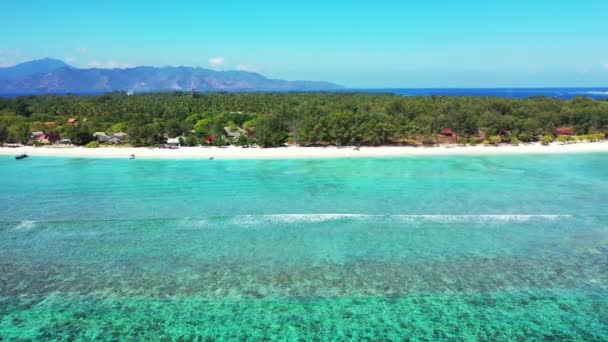 Acalme Ondas Mar Costa Cenário Exótico Bali Indonésia — Vídeo de Stock