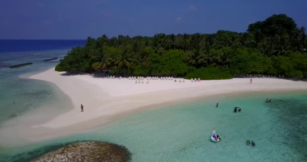 Playa Soleada Por Mañana Paraíso Tropical Bora Bora Polinesia Francesa — Vídeo de stock