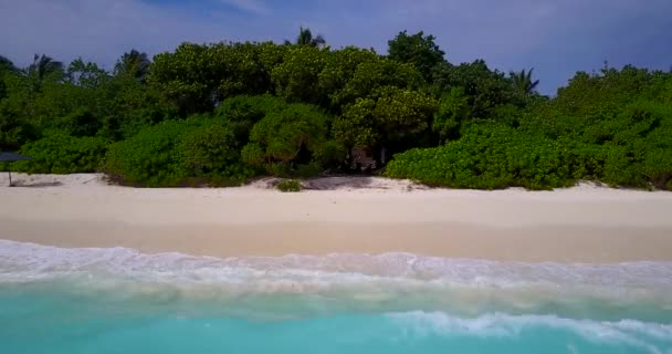 Patrzę Brzeg Wyspy Falami Tropikalna Podróż Bali Indonezja — Wideo stockowe