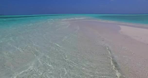 Litoral Com Areia Branca Água Cristalina Paisagem Sazonal Verão Maldivas — Vídeo de Stock
