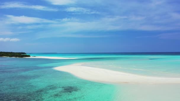 Terang Turquoise Garis Pantai Pemandangan Musim Panas Maladewa Asia Selatan — Stok Video