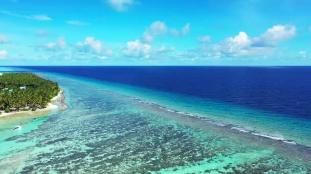 Paisagem Beira Mar Diurna Natureza Exótica Bora Bora Polinésia Francesa — Vídeo de Stock