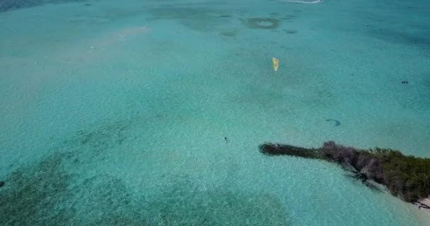 Vista Aérea Del Mar Cálido Vacaciones Tropicales Bahamas Caribe — Vídeo de stock