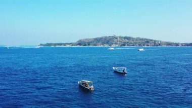Gündüz deniz manzaralı. Bali, Endonezya 'da egzotik tatil.