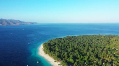 Hava deniz manzaralı arka plan. Endonezya, Bali 'de tropikal tatilin tadını çıkarıyorum..
