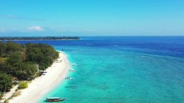 Bright turquoise marina. Enjoying nature of Bali, Indonesia. 