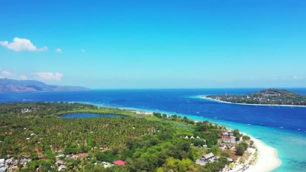 Vista Aérea Isla Mar Azul Naturaleza Bahamas Caribe — Vídeos de Stock