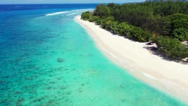 Kustlijn Met Turquoise Zee Zomer Ontspannen Malediven Zuid Azië — Stockvideo