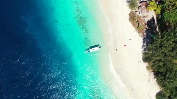 Images Aériennes Pittoresques Île Tropicale Avec Une Belle Mer Cristal — Video