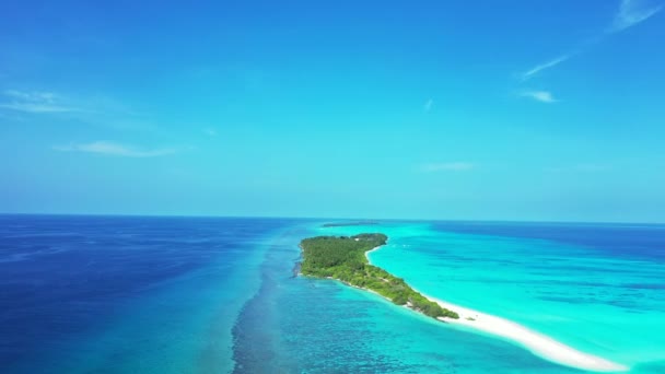 Vibrant Turquoise Sea Edging Island Lush Greenery Exotic Nature Dominican — Stock Video