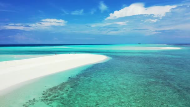 Colori Magnetici Del Paesaggio Marino Delle Maldive Con Costa Turchese — Video Stock