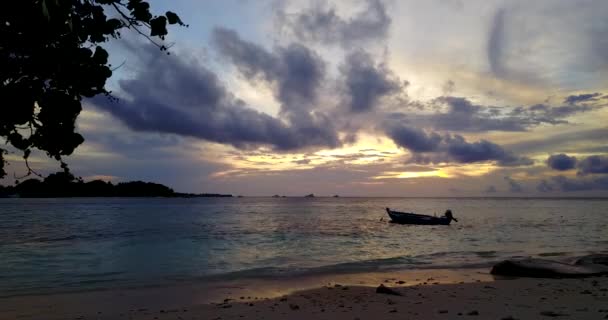 Zonsondergang Uitzicht Aan Zee Genieten Van Natuur Van Dominicaanse Republiek — Stockvideo