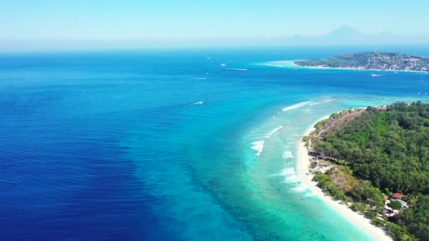 Beautiful Aerial Seascape Vibrant Colors Exotic Summer Trip New Zealand — Stock Video