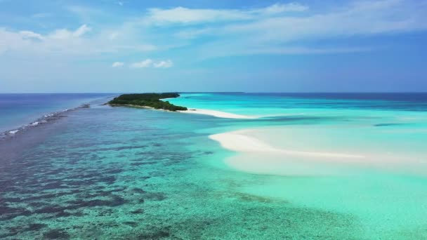 Zandpad Turquoise Zee Tropische Vakantie Bahama Caribisch Gebied — Stockvideo